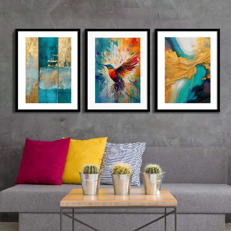 Beautiful Vibrant Bird Paining with Frame-Kotart