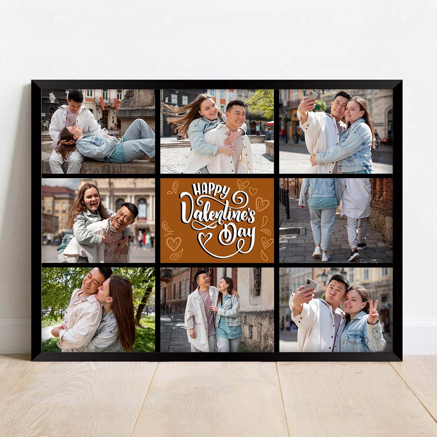 Personalized Picture Collage Photo Frame Gift - Customized Photo Frame Collage Gift for Valentine Day