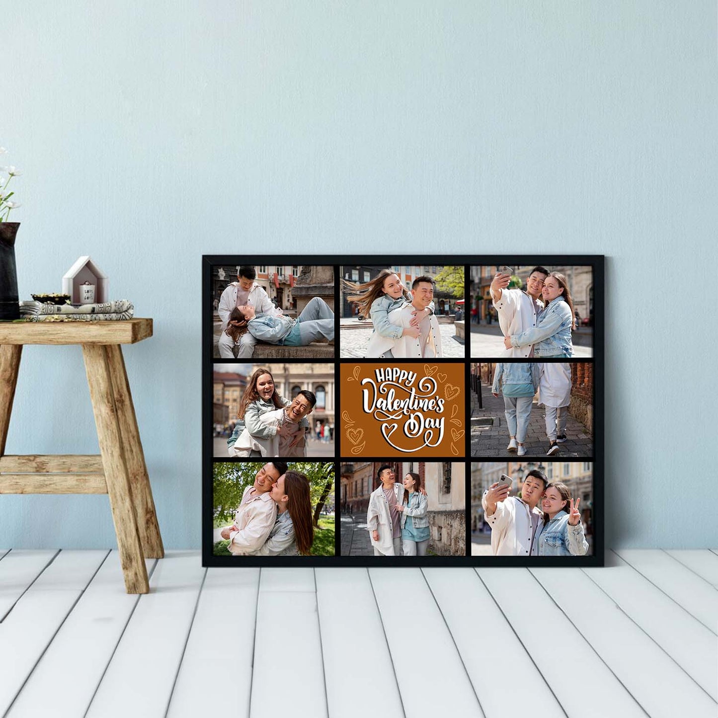 Personalized Picture Collage Photo Frame Gift - Customized Photo Frame Collage Gift for Valentine Day