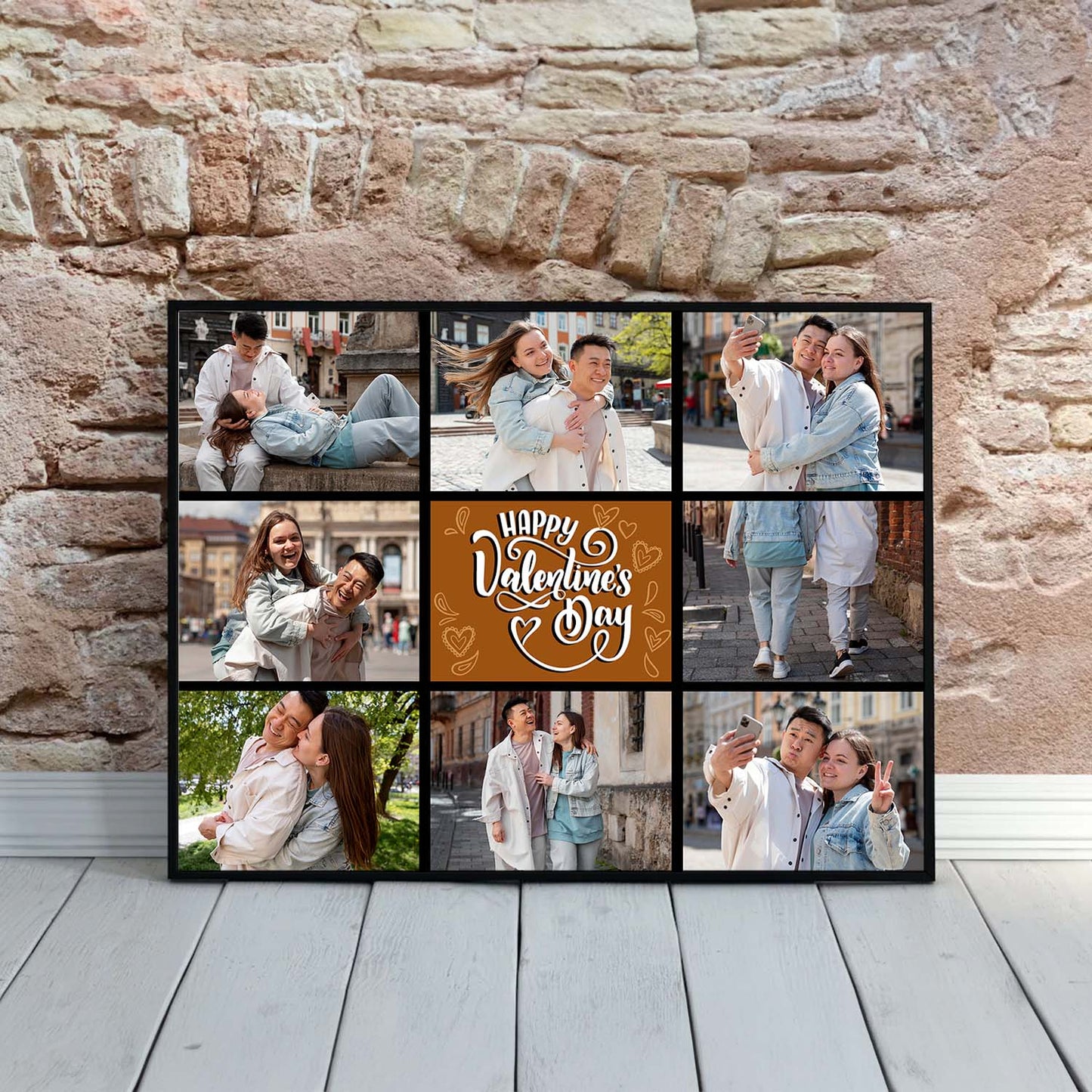 Personalized Picture Collage Photo Frame Gift - Customized Photo Frame Collage Gift for Valentine Day