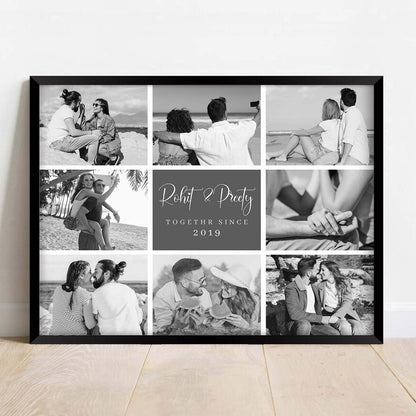 Personalized Picture Collage Photo Frame Gift for Husband Wife or Couple - Customized Photo Frame Collage Gift for Anniwarsary