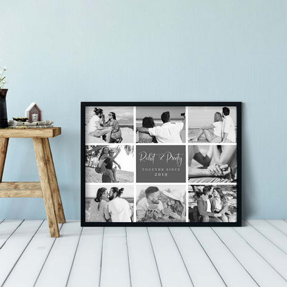 Personalized Picture Collage Photo Frame Gift for Husband Wife or Couple - Customized Photo Frame Collage Gift for Anniwarsary