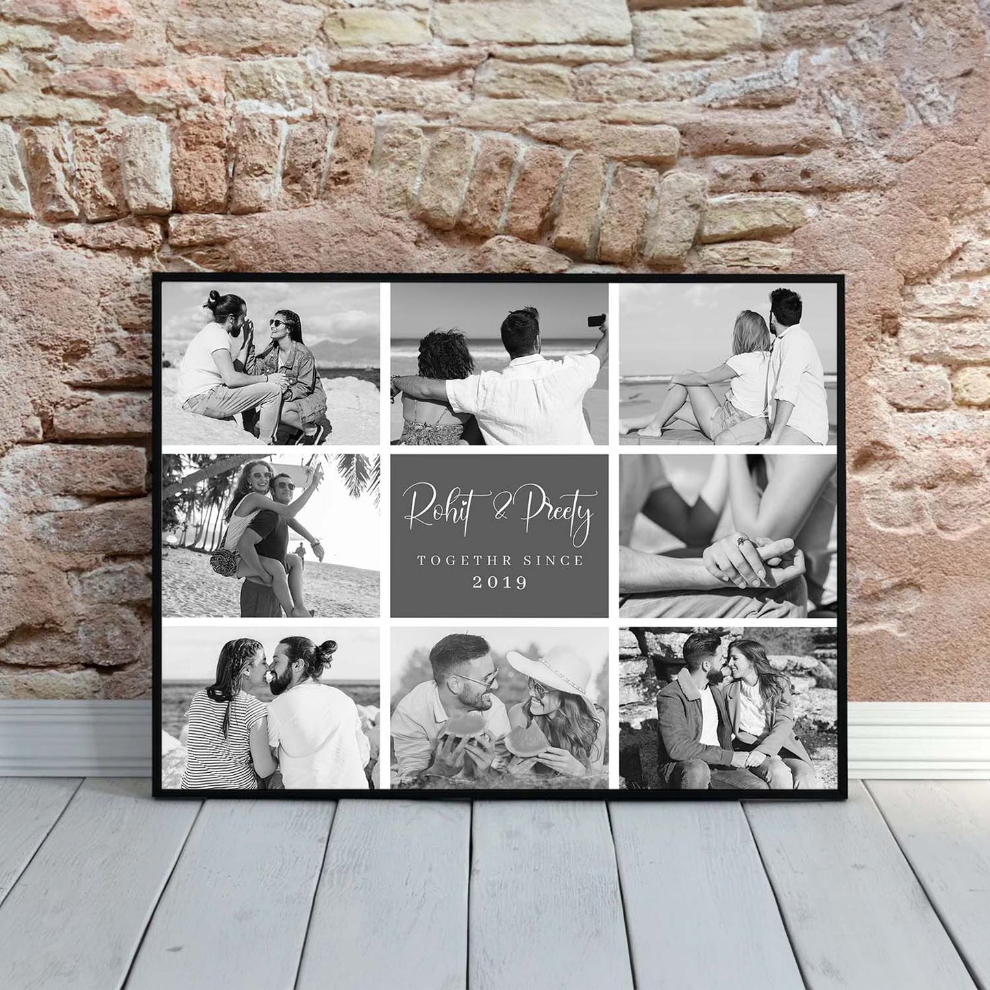 Personalized Picture Collage Photo Frame Gift for Husband Wife or Couple - Customized Photo Frame Collage Gift for Anniwarsary