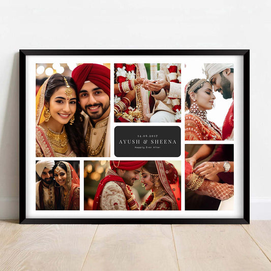 Personalized Picture Collage Photo Frame Gift for Husband Wife or Couple - Customized Photo Frame Collage Gift for Anniwarsary