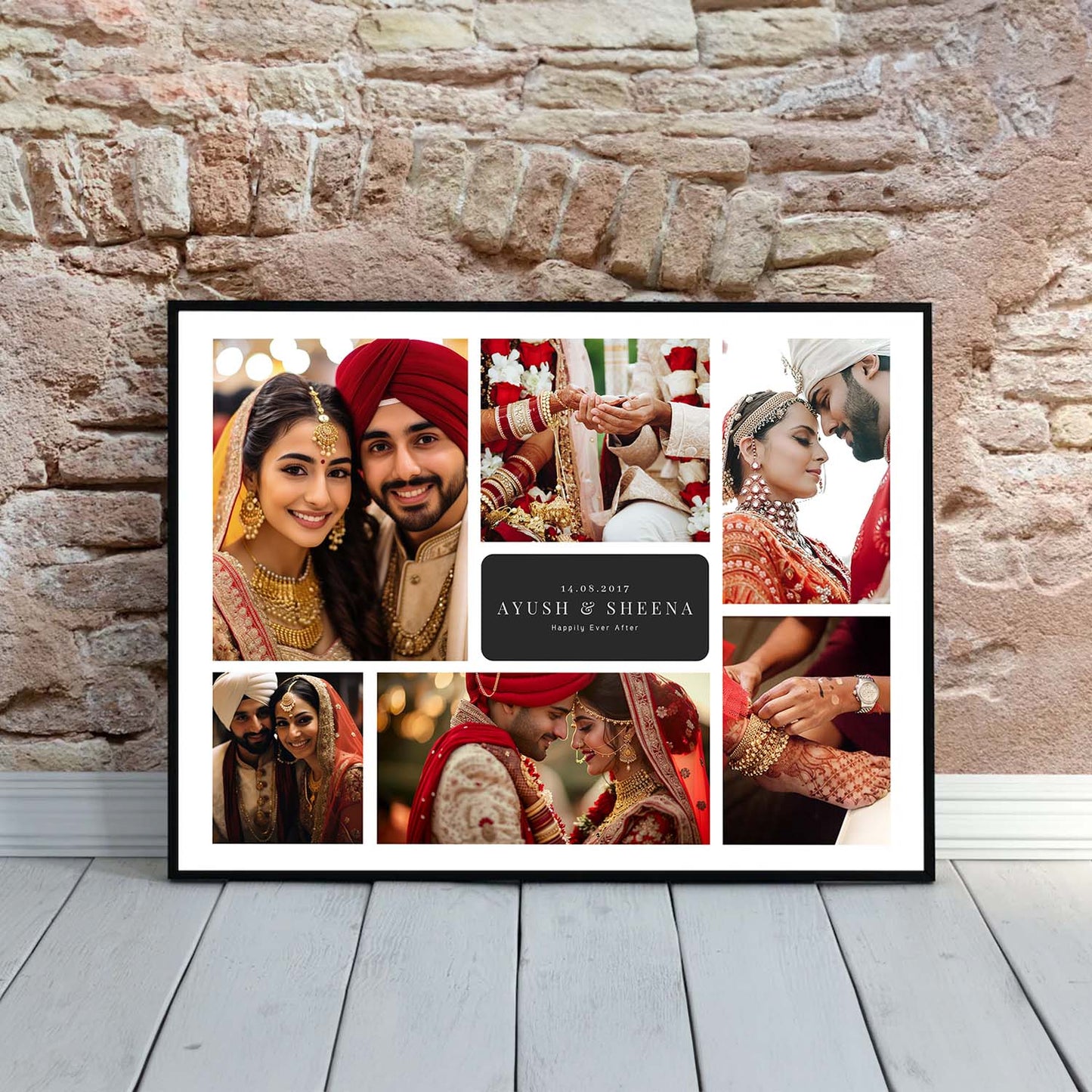 Personalized Picture Collage Photo Frame Gift for Husband Wife or Couple - Customized Photo Frame Collage Gift for Anniwarsary