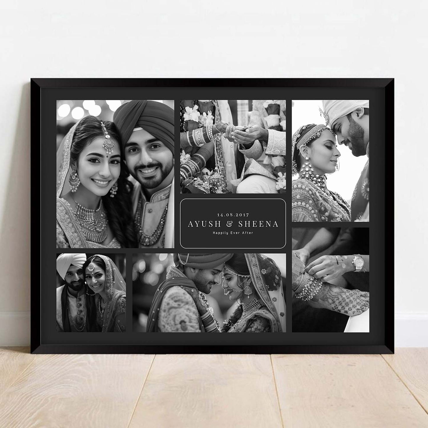 Personalized Picture Collage Photo Frame Gift for Husband Wife or Couple - Customized Photo Frame Collage Gift for Anniwarsary