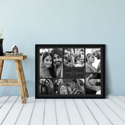 Personalized Picture Collage Photo Frame Gift for Husband Wife or Couple - Customized Photo Frame Collage Gift for Anniwarsary