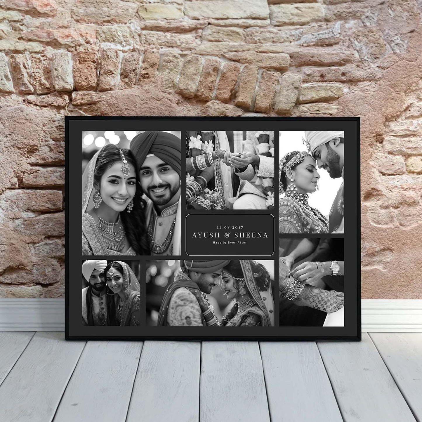 Personalized Picture Collage Photo Frame Gift for Husband Wife or Couple - Customized Photo Frame Collage Gift for Anniwarsary