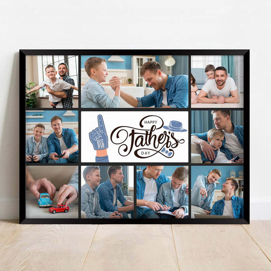 Personalized Picture Collage Photo Frame Gift for Father's Day - Customized Photo Frame Collage Gift for Best Dad