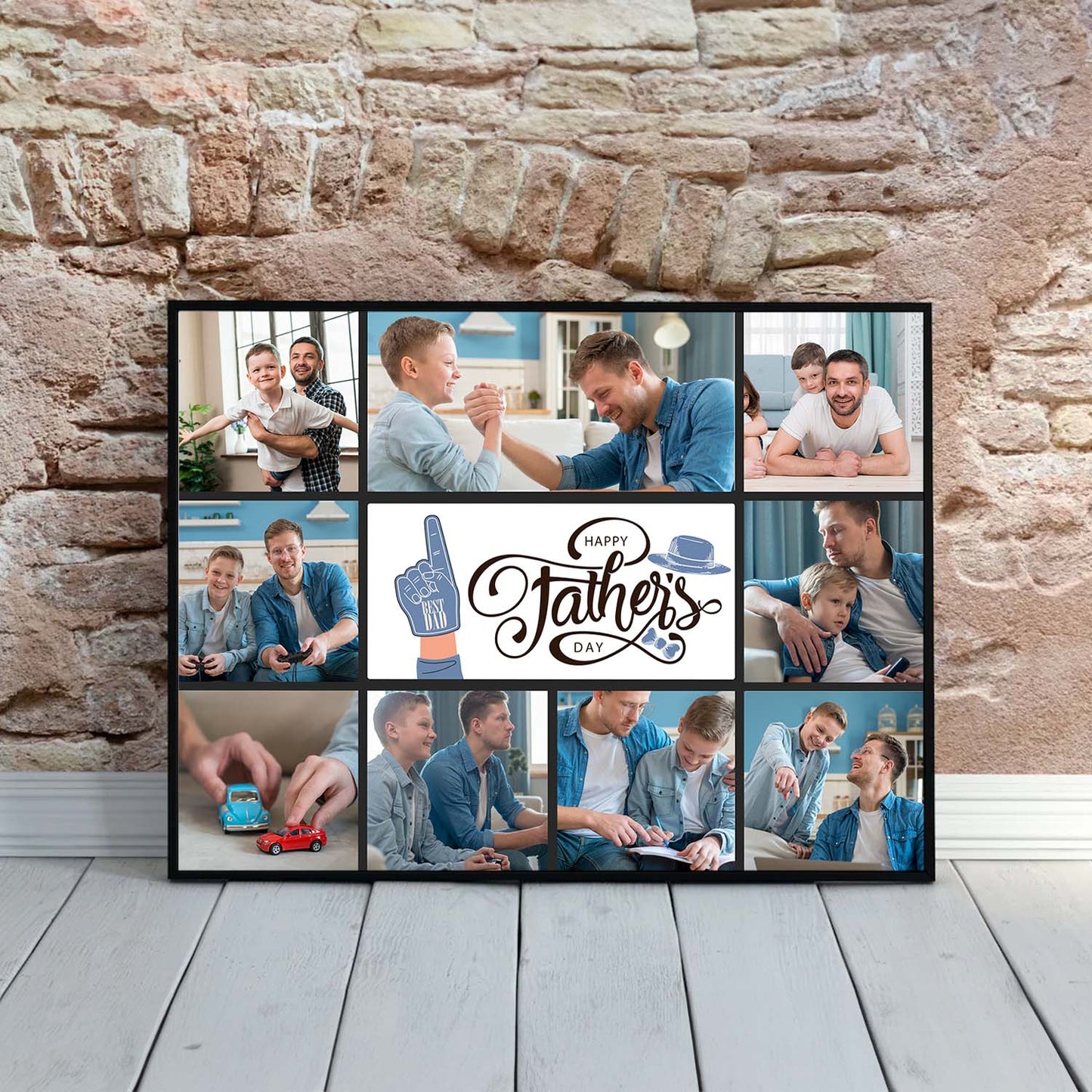 Personalized Picture Collage Photo Frame Gift for Father's Day - Customized Photo Frame Collage Gift for Best Dad