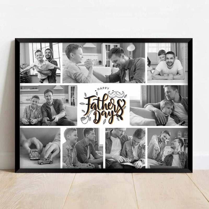 Personalized Picture Collage Photo Frame Gift for Father's Day - Customized Photo Frame Collage Gift for Best Dad by Kotart store