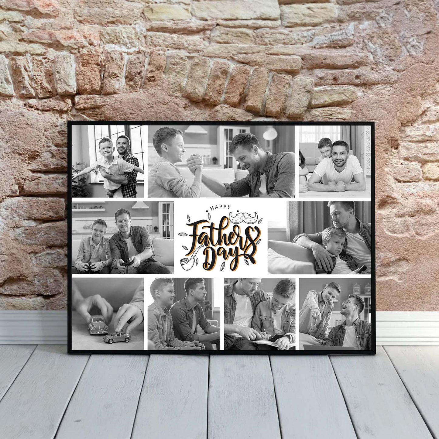 Personalized Picture Collage Photo Frame Gift for Father's Day - Customized Photo Frame Collage Gift for Best Dad