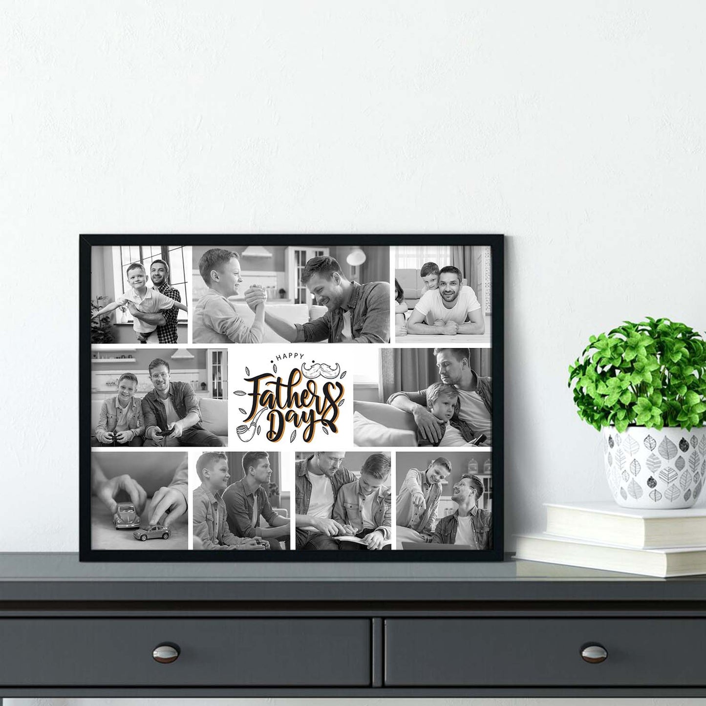 Personalized Picture Collage Photo Frame Gift for Father's Day - Customized Photo Frame Collage Gift for Best Dad