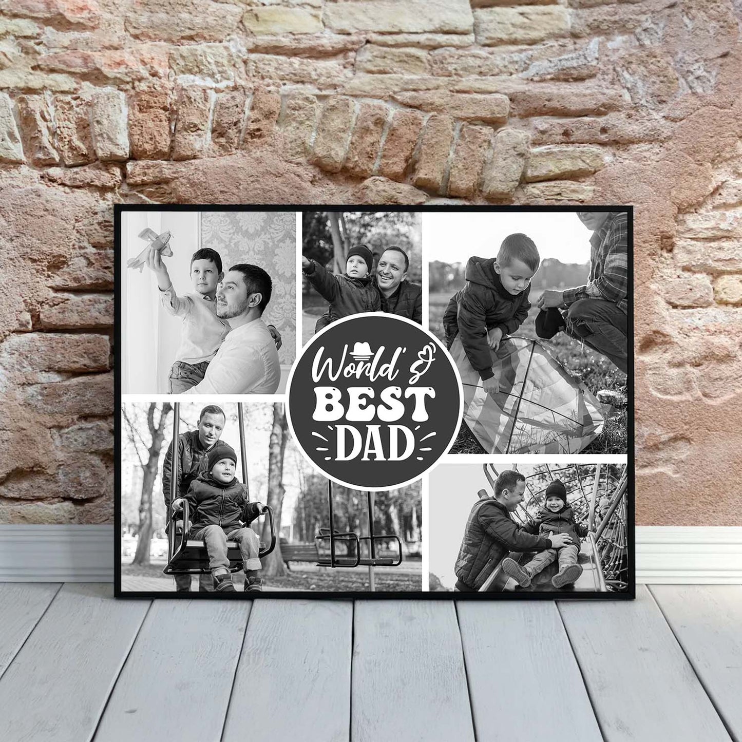 Personalized Picture Collage Photo Frame Gift for Father's Day - Customized Photo Frame Collage Gift for Best Dad