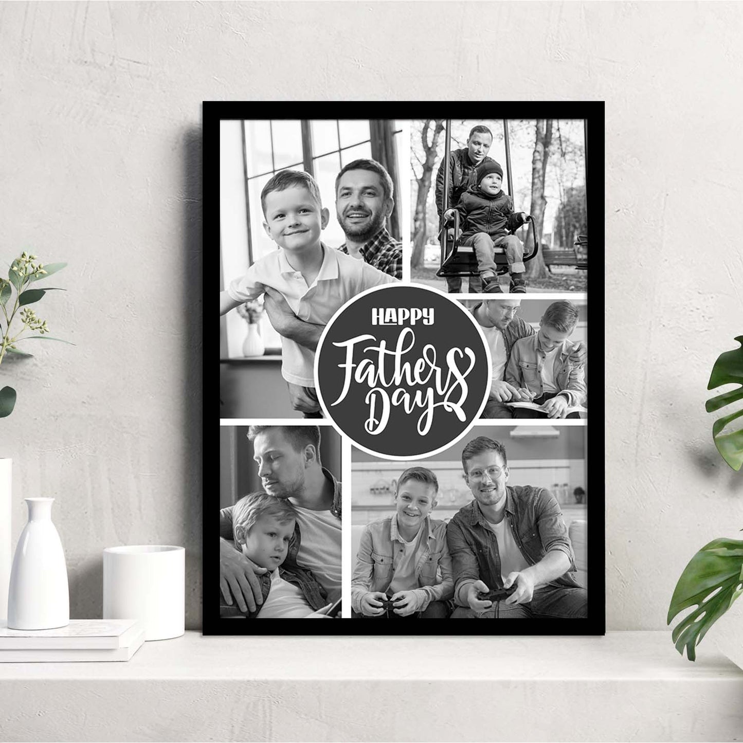 Personalized Picture Collage Photo Frame - Custom Father's Day Gift , Customized Photo Frame Collage for Father's Day