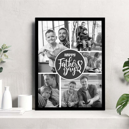 Personalized Picture Collage Photo Frame - Custom Father's Day Gift , Customized Photo Frame Collage for Father's Day