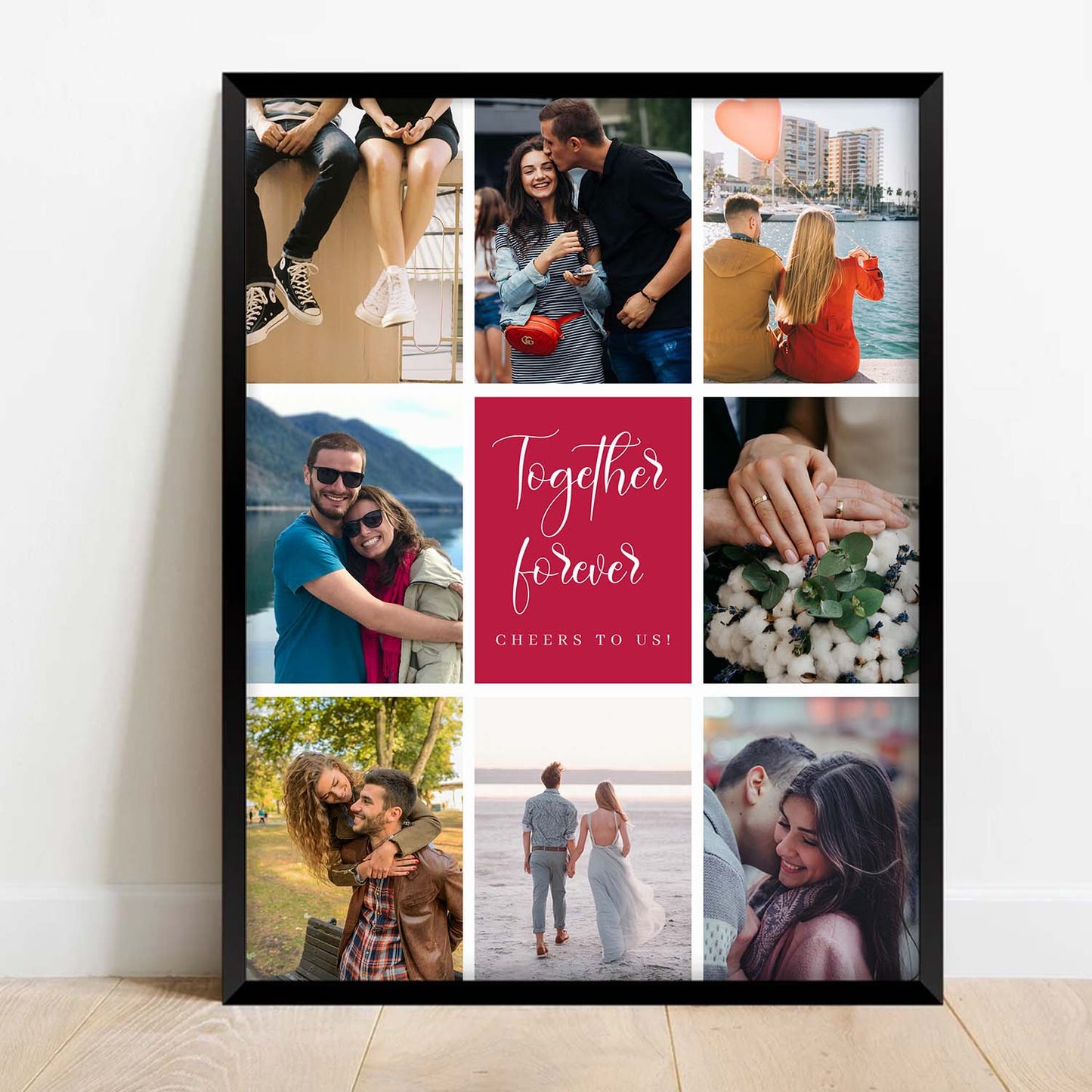 Personalized Picture Collage Photo Frame - Customized Photo Frame Collage Gift for Anniversary Birthday Valentine's Day