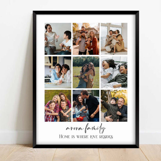 Personalized Picture Collage Photo Frame Gift - Customized Photo Frame Collage Gift for Anniversary Birthday or any Occassion