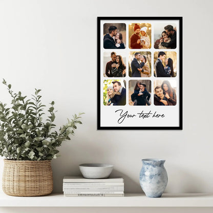 Customized Collage Digital Reprint with Frame for Personalized Photo Frame with Photos Upload for Bedroom, Living Room Unique Birthday Anniversary