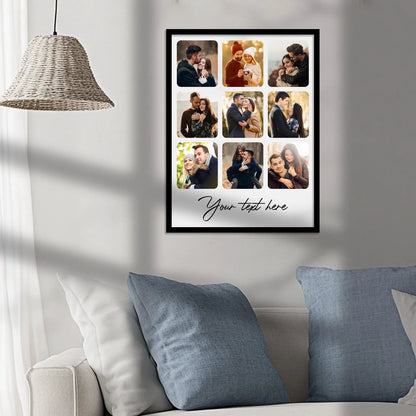 Customized Collage Digital Reprint with Frame for Personalized Photo Frame with Photos Upload for Bedroom, Living Room Unique Birthday Anniversary