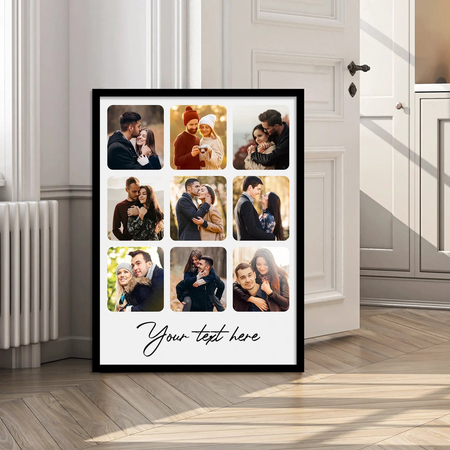 Customized Collage Digital Reprint with Frame for Personalized Photo Frame with Photos Upload for Bedroom, Living Room Unique Birthday Anniversary