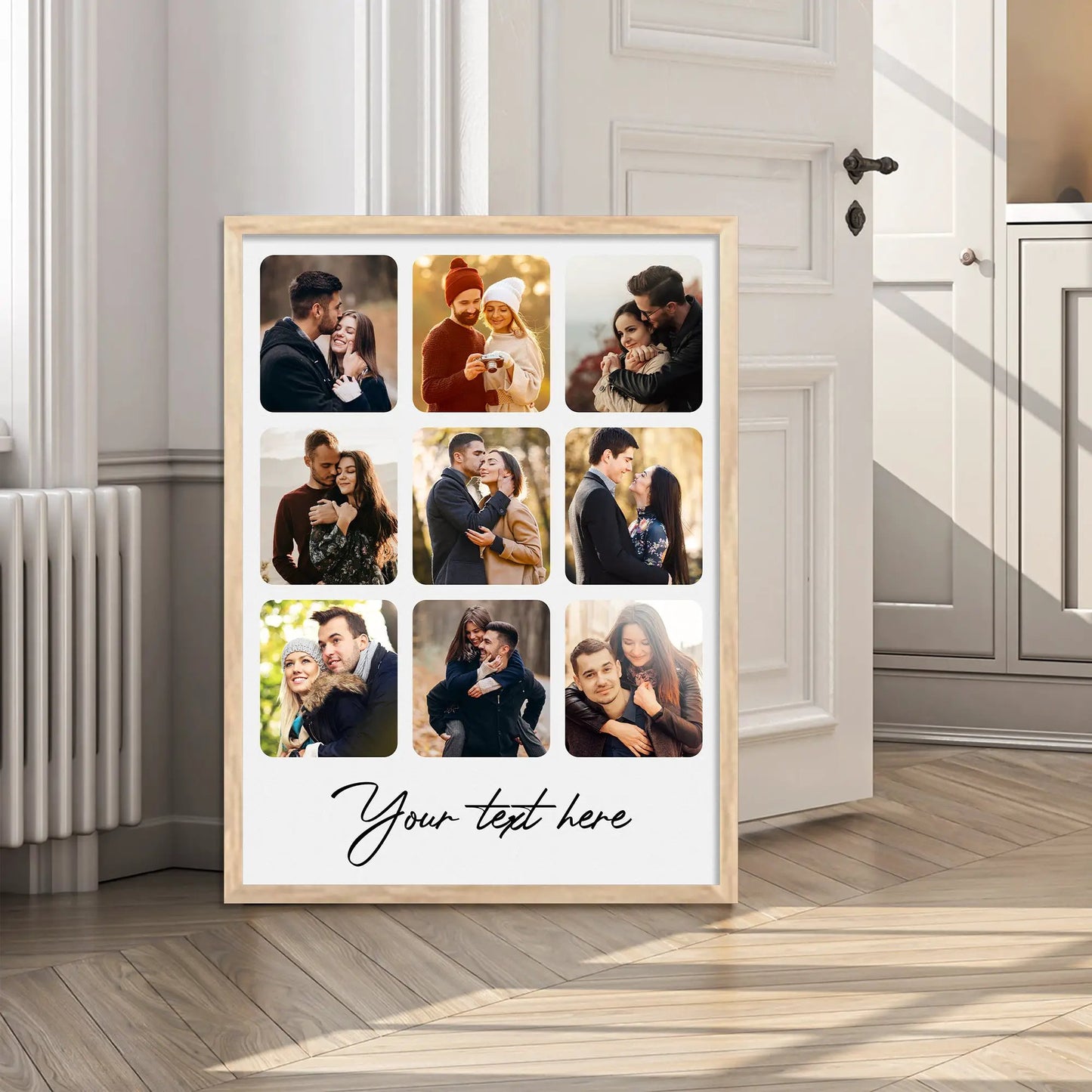 Customized Collage Digital Reprint with Frame for Personalized Photo Frame with Photos Upload for Bedroom, Living Room Unique Birthday Anniversary