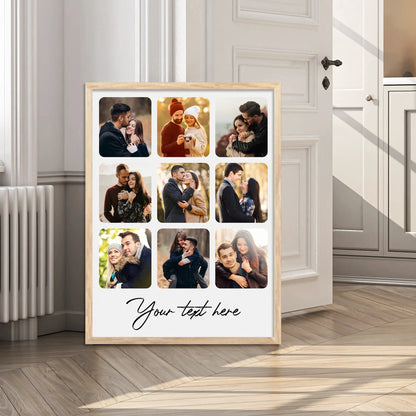 Customized Collage Digital Reprint with Frame for Personalized Photo Frame with Photos Upload for Bedroom, Living Room Unique Birthday Anniversary