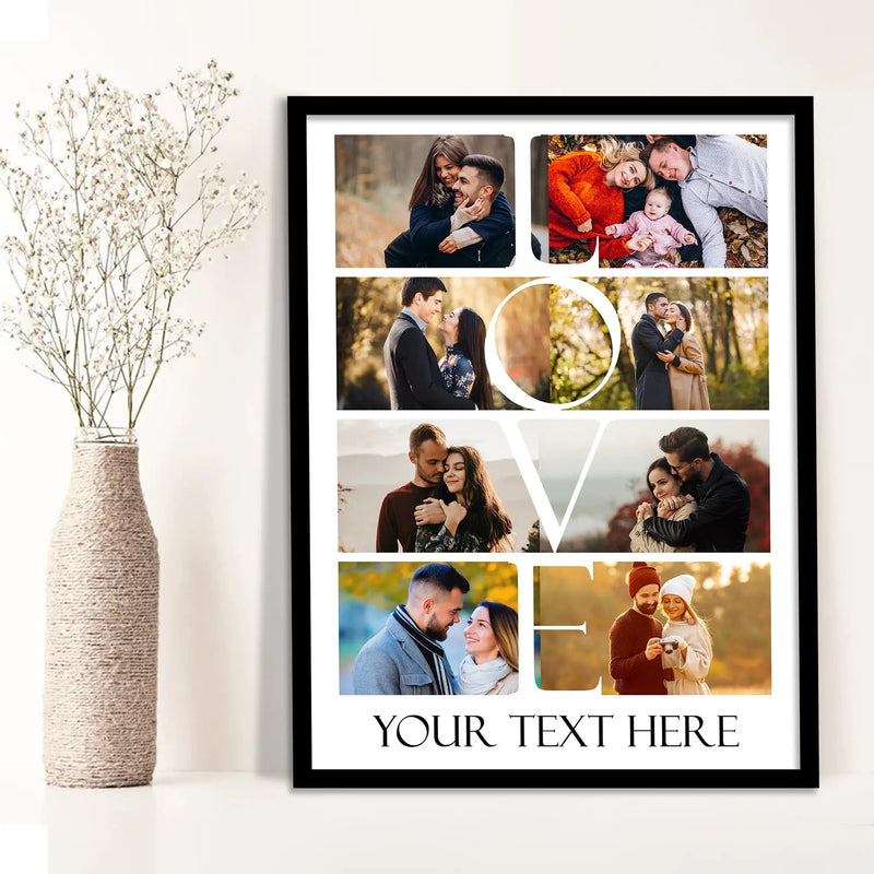 ustomized Collage Digital Reprint with Frame for Personalized Photo Frame with Photos Upload for Bedroom, Living Room Unique Birthday Anniversary by Kotart store