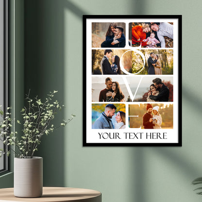 ustomized Collage Digital Reprint with Frame for Personalized Photo Frame with Photos Upload for Bedroom, Living Room Unique Birthday Anniversary