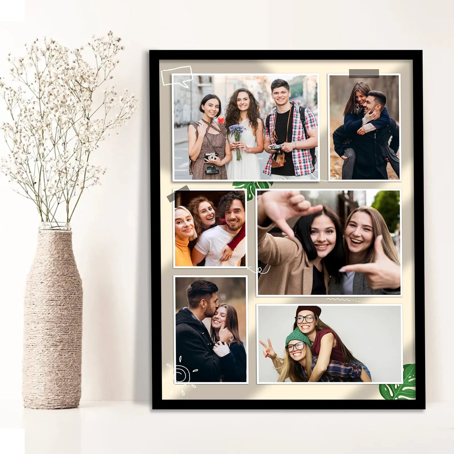 ustomized Collage Digital Reprint with Frame for Personalized Photo Frame with Photos Upload for Bedroom, Living Room Unique Birthday Anniversary by Kotart store