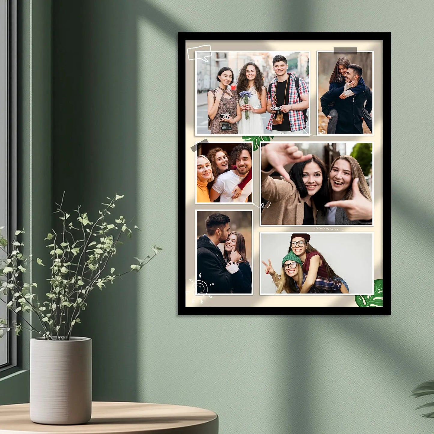 ustomized Collage Digital Reprint with Frame for Personalized Photo Frame with Photos Upload for Bedroom, Living Room Unique Birthday Anniversary by Kotart store