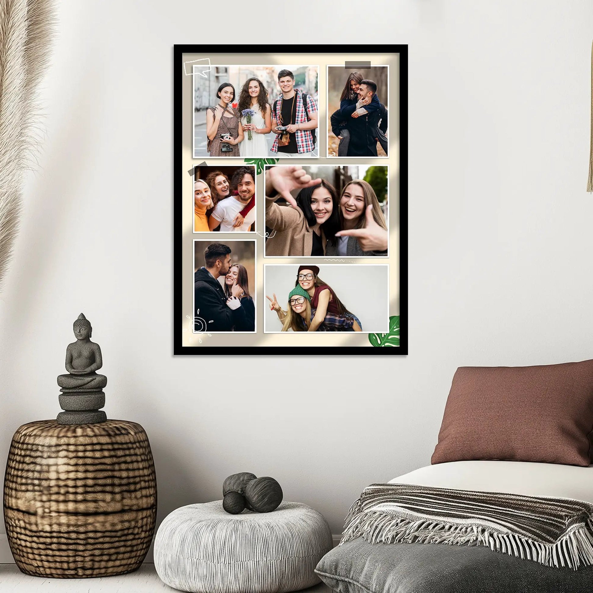 ustomized Collage Digital Reprint with Frame for Personalized Photo Frame with Photos Upload for Bedroom, Living Room Unique Birthday Anniversary by Kotart store