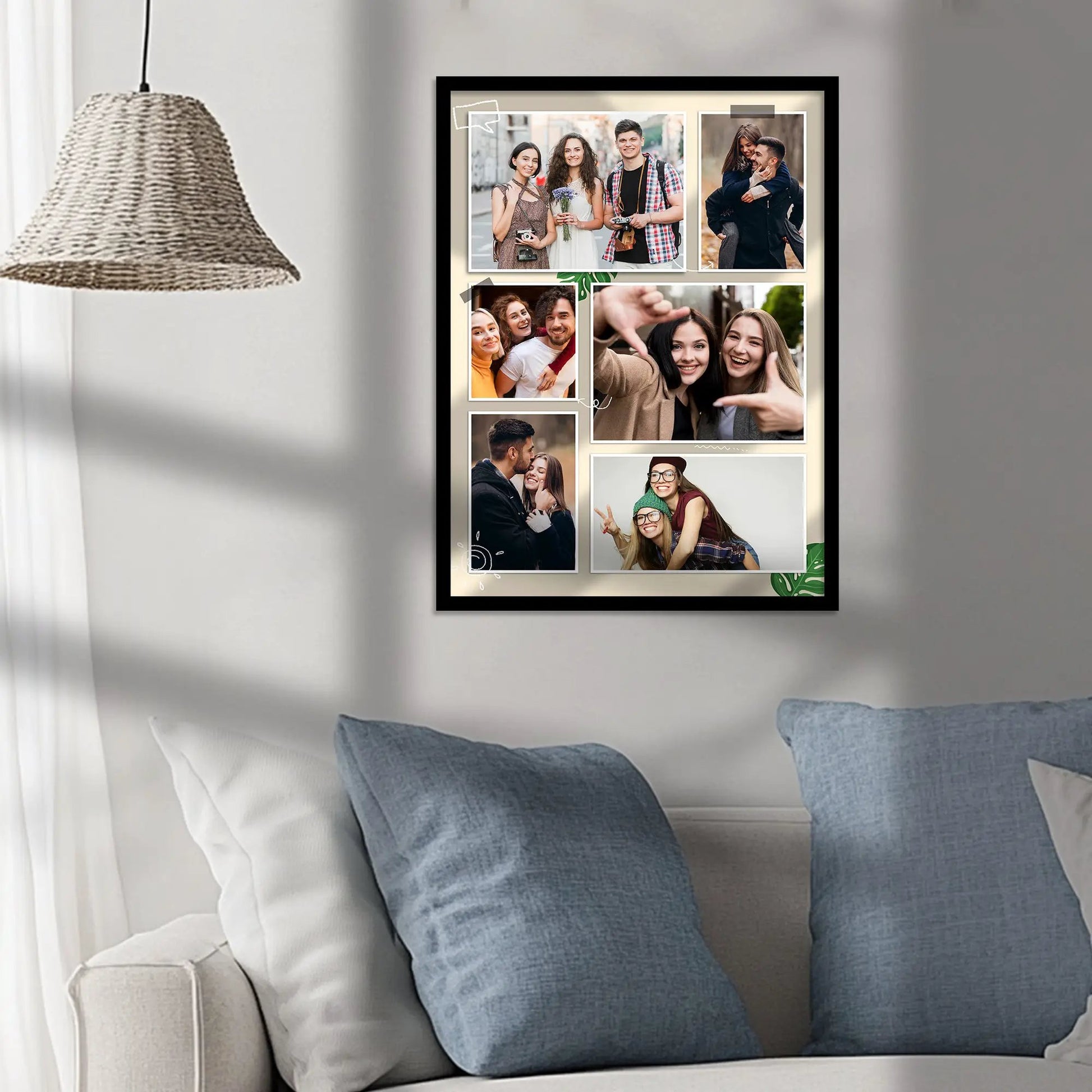 ustomized Collage Digital Reprint with Frame for Personalized Photo Frame with Photos Upload for Bedroom, Living Room Unique Birthday Anniversary by Kotart store