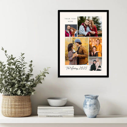 ustomized Collage Digital Reprint with Frame for Personalized Photo Frame with Photos Upload for Bedroom, Living Room Unique Birthday Anniversary