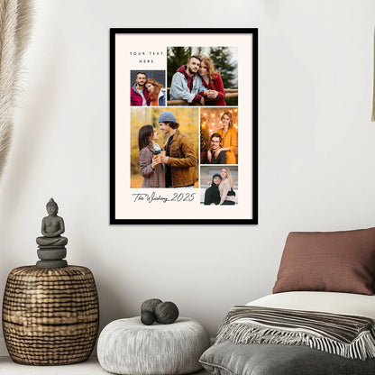 ustomized Collage Digital Reprint with Frame for Personalized Photo Frame with Photos Upload for Bedroom, Living Room Unique Birthday Anniversary
