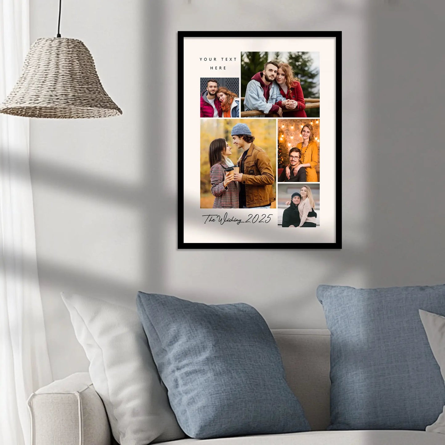 ustomized Collage Digital Reprint with Frame for Personalized Photo Frame with Photos Upload for Bedroom, Living Room Unique Birthday Anniversary