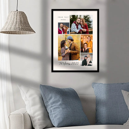 ustomized Collage Digital Reprint with Frame for Personalized Photo Frame with Photos Upload for Bedroom, Living Room Unique Birthday Anniversary