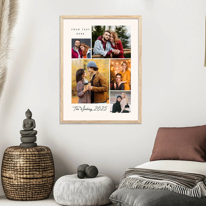 ustomized Collage Digital Reprint with Frame for Personalized Photo Frame with Photos Upload for Bedroom, Living Room Unique Birthday Anniversary