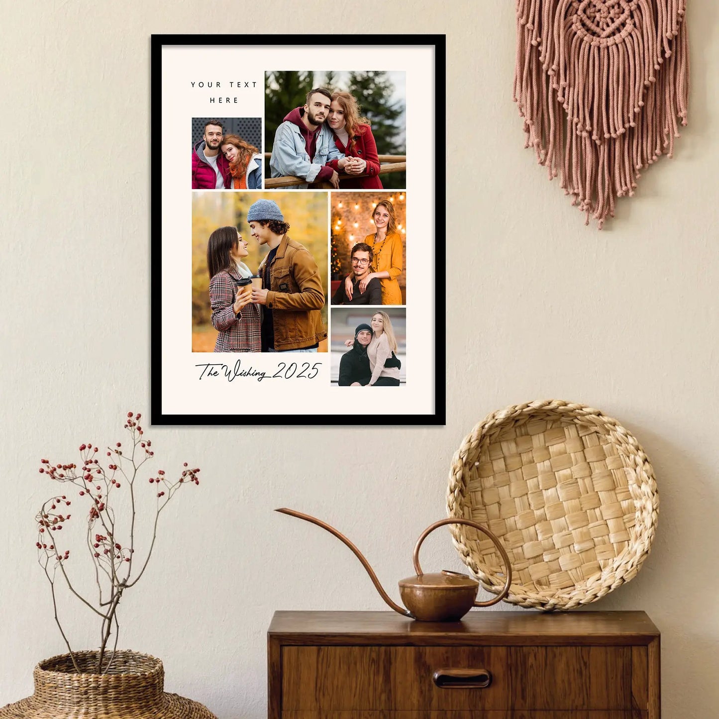 ustomized Collage Digital Reprint with Frame for Personalized Photo Frame with Photos Upload for Bedroom, Living Room Unique Birthday Anniversary