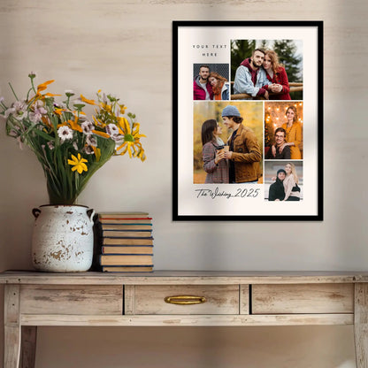 ustomized Collage Digital Reprint with Frame for Personalized Photo Frame with Photos Upload for Bedroom, Living Room Unique Birthday Anniversary