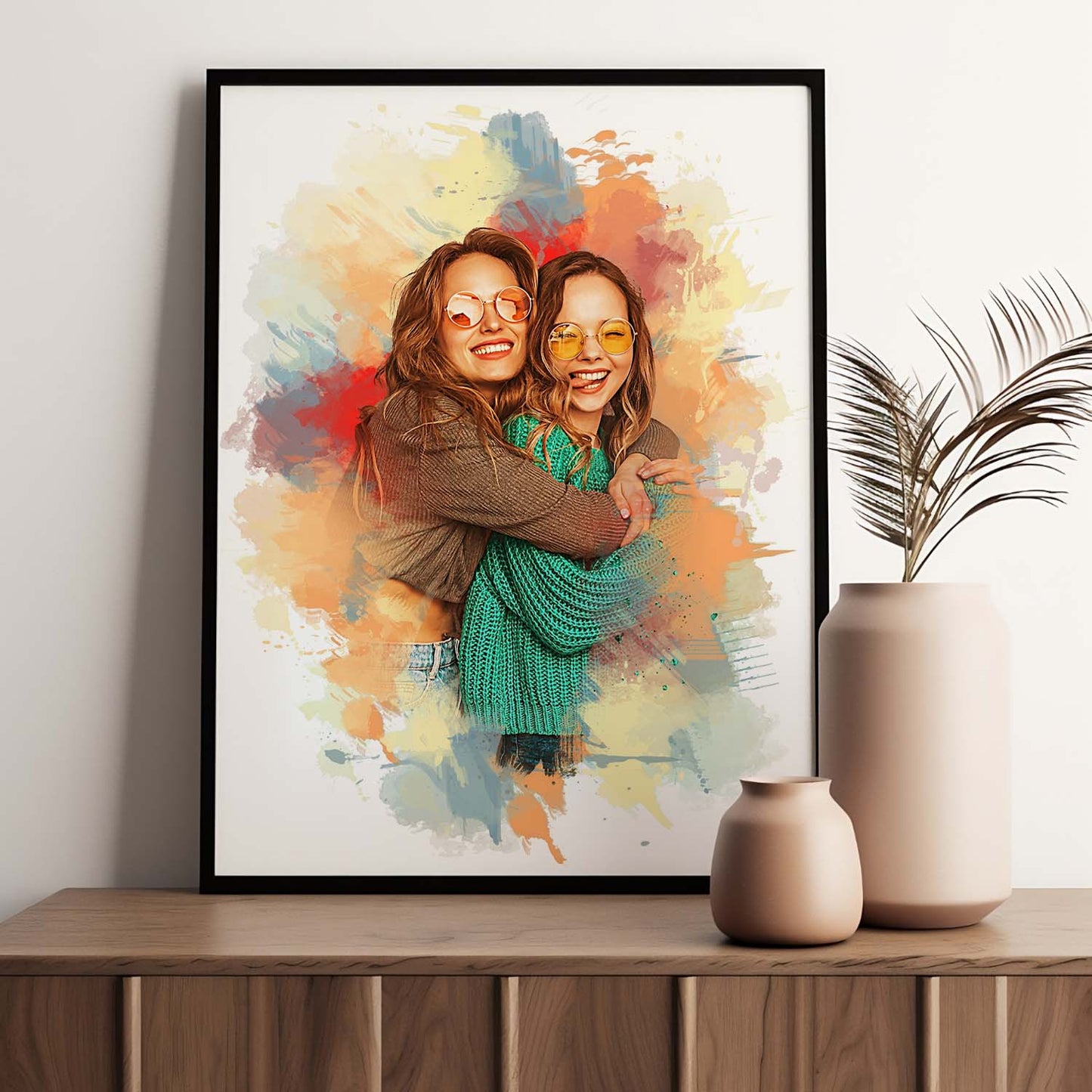 Watercolour Watercolor Portrait from Photo, Custom Wedding Anniversary, Wife, Husband Boyfriend, Engagement Gift, Personalised, Anniversary Gift