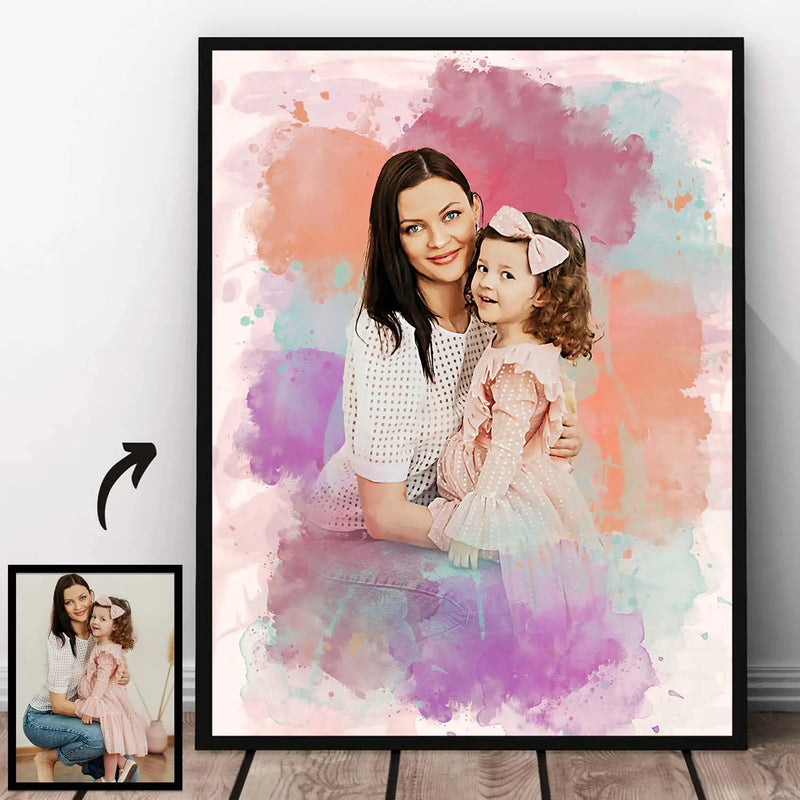 Customized Watercolor Portrait from Photo, Custom Wedding Anniversary, Wife, Husband Boyfriend, Engagement Gift, Personalised, Anniversary Gift