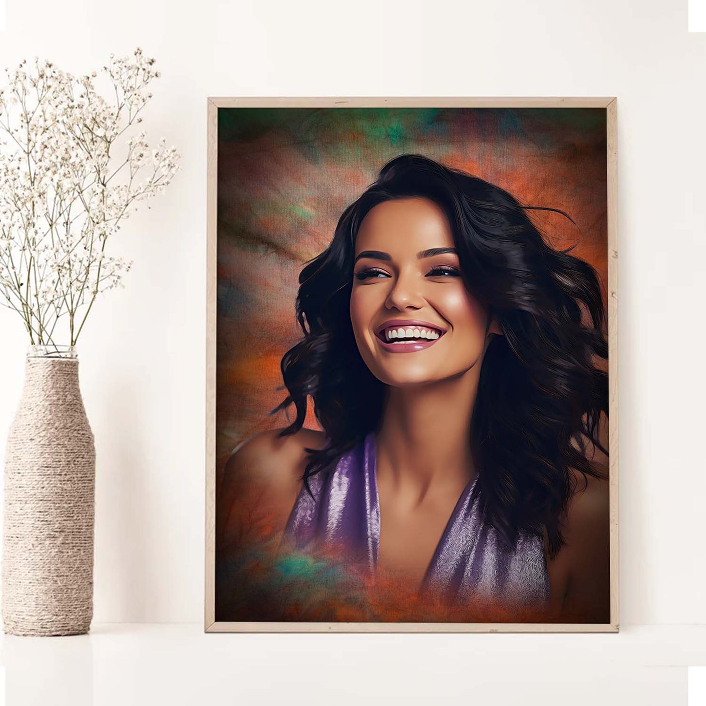 Customized Digital Oil Painting Portrait from Photo, Personalised Photo Frame Perfect for Gift