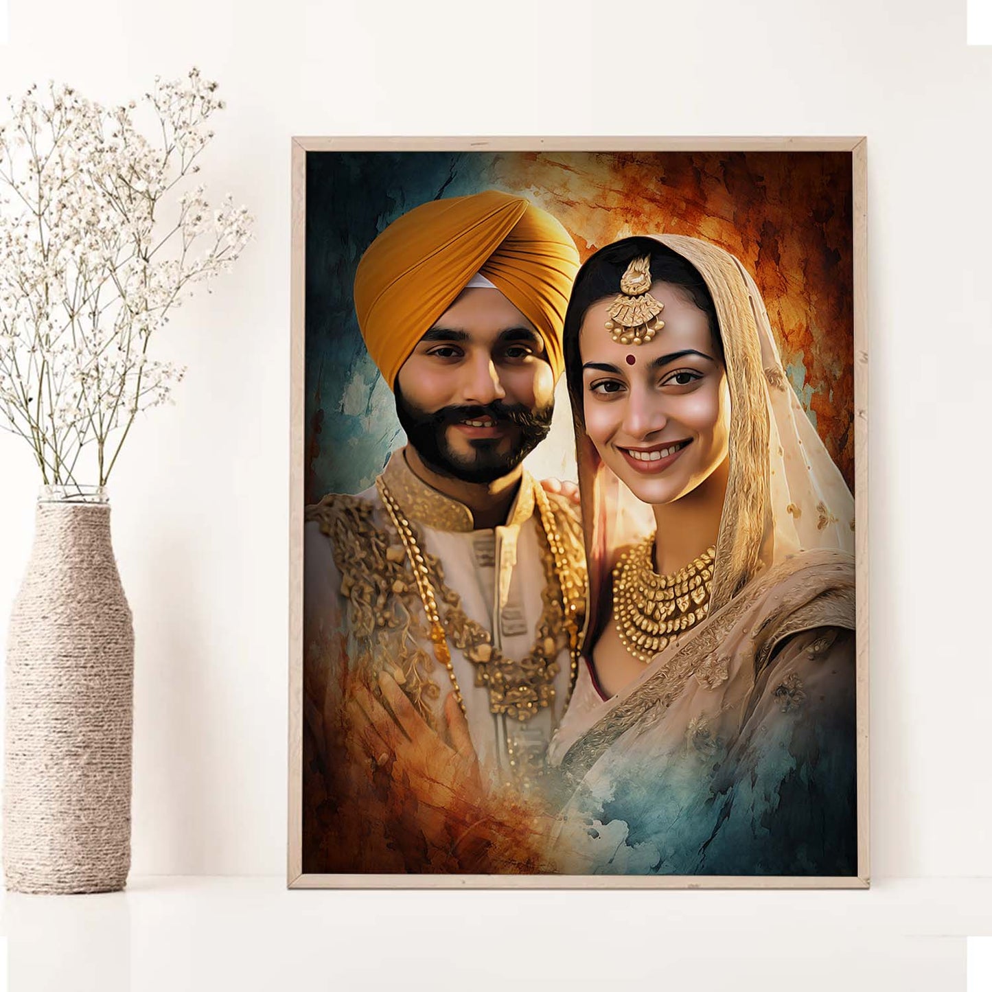 Customized Digital Oil Painting Portrait from Photo, Personalised Photo Frame Perfect for Gift