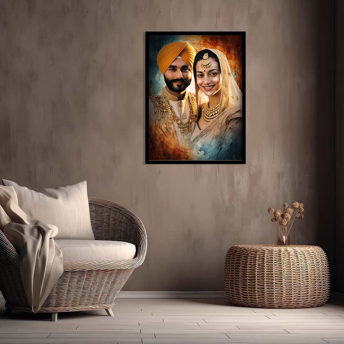 Customized Digital Oil Painting Portrait from Photo, Personalised Photo Frame Perfect for Gift