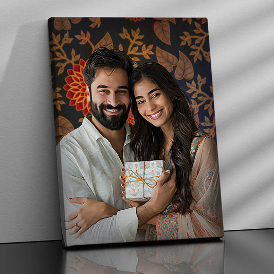 Customised Digital Handmade Vibrant Digital Oil Painting | Gift For - Anniversary | Birthday | Wife | Husband | Sister | Brother