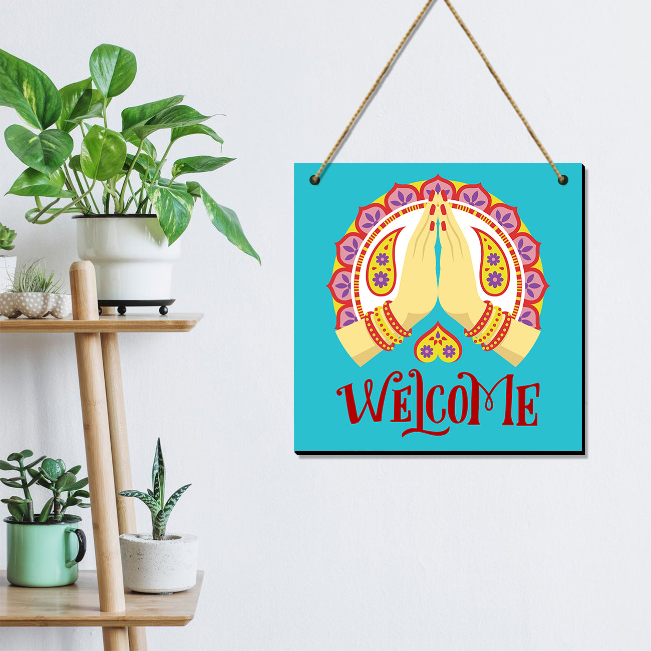 Welcome Positive Quotes Wall Hangings for Wall Decoration - MDF Wood Wall Hangings for Living Room-Kotart