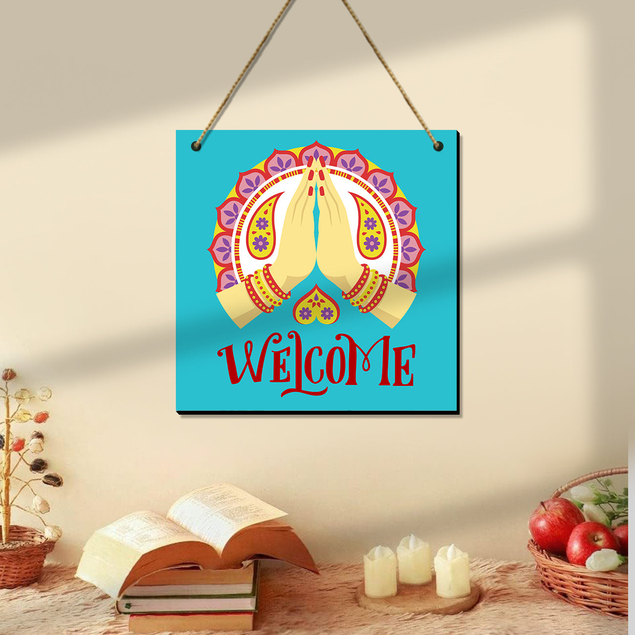 Welcome Positive Quotes Wall Hangings for Wall Decoration - MDF Wood Wall Hangings for Living Room-Kotart