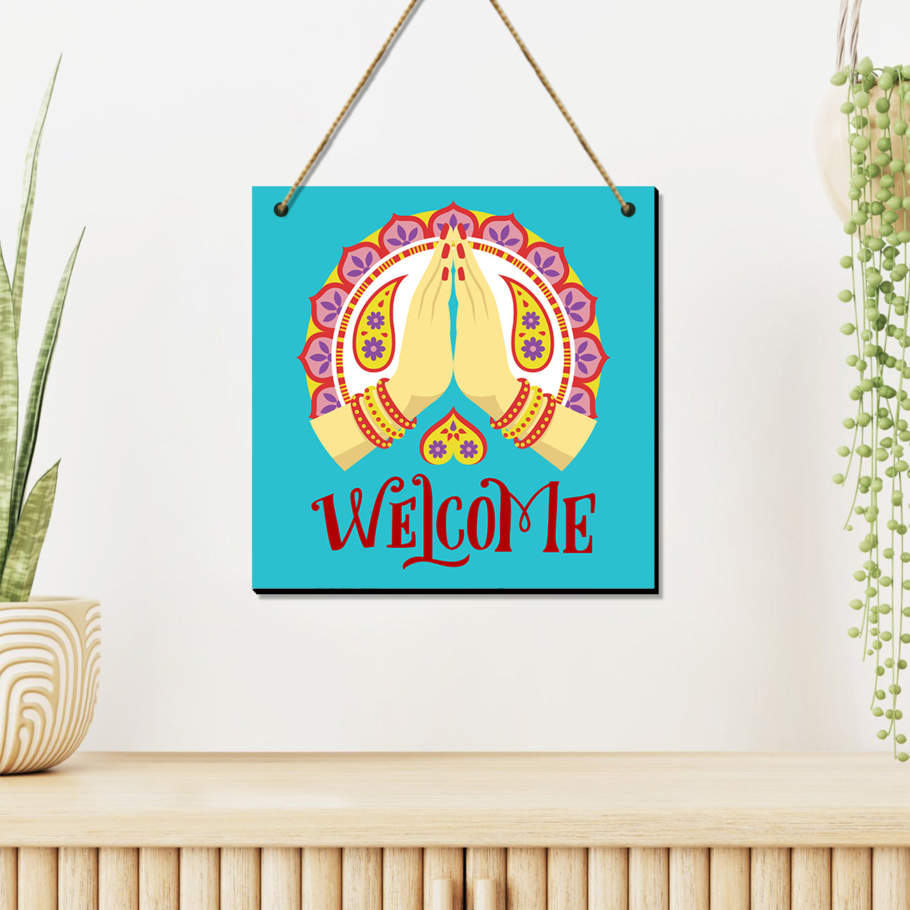 Welcome Positive Quotes Wall Hangings for Wall Decoration - MDF Wood Wall Hangings for Living Room-Kotart