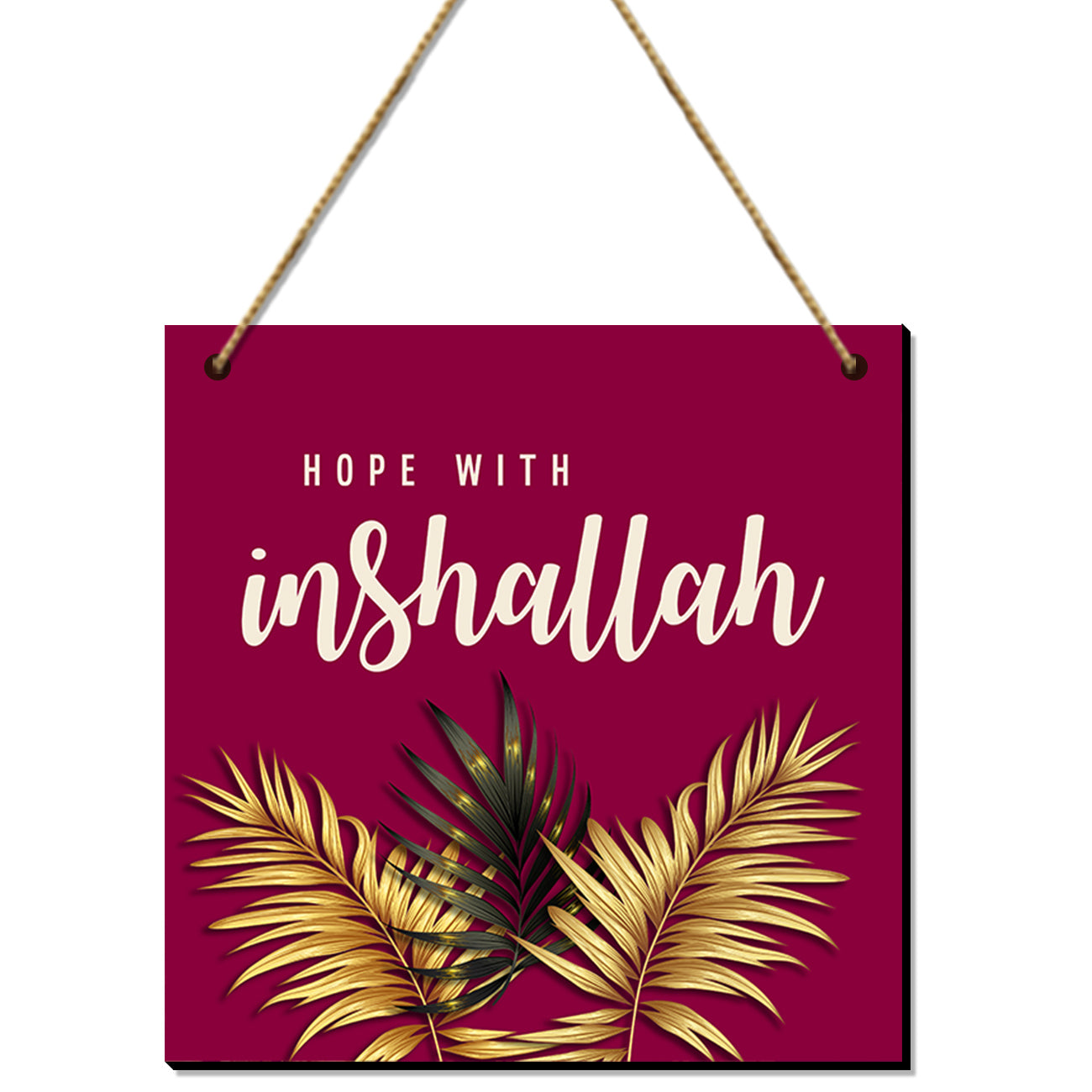 Beautiful Inshallah Quotes Wall Hangings for Wall Decoration - Islamic Quotes MDF Wood Wall Hangings for Living Room-Kotart